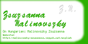 zsuzsanna malinovszky business card